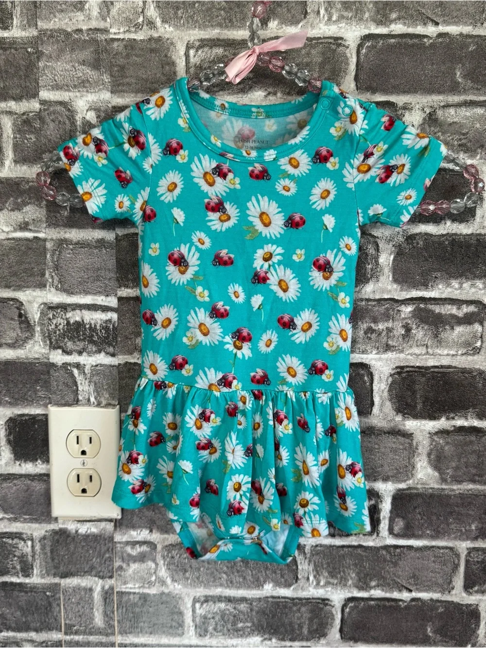 Posh Peanut Short Sleeve Basic Twirl Skirt Bodysuit Ladybug dress